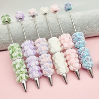 B7033 nouvelle industrie lourde Rose fleur perle dégradé lumineux Fine étincelle conception bricolage à la main stylo perles fournitures en plastique