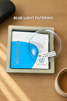 Verres optiques asphériques ultra-minces à indice élevé 1.74, anti-lumière bleue, avec revêtement AR bleu-vert, emballage enveloppe deux pièces