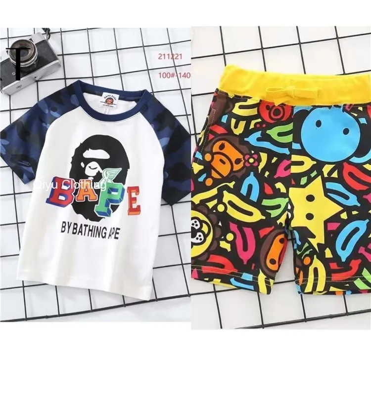 Wholesale New Fashion Kids Clothes Boys Summer Set T Shirt Shorts Boy Clothing Sets kids casual summer outfit