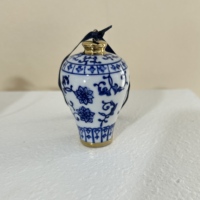 Pendentif décoratif de Noël en céramique style Art Déco, motif pot à gingembre bleu et blanc, pour la décoration intérieure - Vente chaude en usine