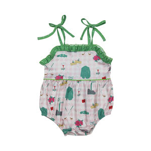 Trendyism Boutique 2026 Envío Inmediato Top sin Mangas para Niñas Pequeñas, Estilo Golf, con Bordado de Puntos, Poliéster Rosa con Volantes - Product Image 5