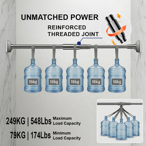 <span class=keywords><strong>Tringle</strong></span> de Douche à Tension Robuste 32mm en Acier Inoxydable Réglable 70-120cm <span class=keywords><strong>Sans</strong></span> Perçage Haute Capacité de Charge Qualité Industrielle - Product Image 3