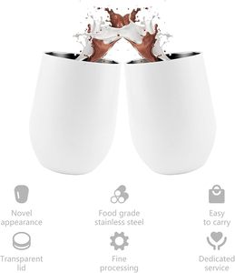Vaso Térmico de Acero Inoxidable Blanco para Sublimación de 12oz con Tapa y Diseño de Hojas, Aislamiento Térmico de 6-12 Horas para Café - Product Image 3