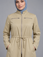 Veste coupe-vent à fermeture éclair EVE023, design pratique et ajustable, vêtements musulmans islamiques tendance, hijabs, style décontracté, quotidien