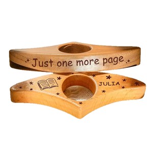 Marcador de pulgar de madera, circular, grabado, ayuda para la lectura de libros, presionador de páginas, reutilizable, estilo clásico - Product Image 5