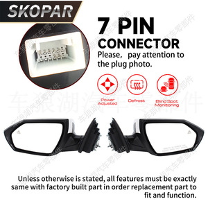Conjunto de Retrovisor Skopar para Hyundai Elantra 21-23, Pintura Negra, Espejo de 7 Líneas - Product Image 4