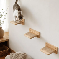 Étagère murale pour chat, étagère murale en bois pour chat, perchoir mural pour chat, marchepied mural pour chat avec sisal