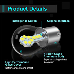 Lampu LED Putih Kuning Merah 1156 BA15S P21W LED 1157 BAY15D P21/5W LED 12V Lampu Sein Mobil Lampu Rem Otomatis Lampu Mundur - Product Image 4