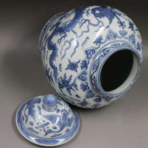 คุณภาพสูงจีนมือวาดสีฟ้าสีขาวรูปแบบ<span class=keywords><strong>มังกร</strong></span> Porcelain ตกแต่งขิงเซรามิค - Product Image 5