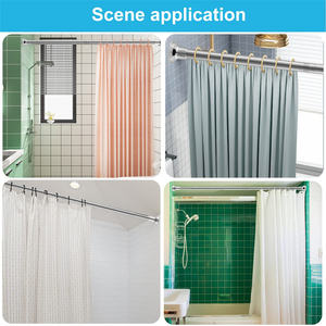 <span class=keywords><strong>Support</strong></span> <span class=keywords><strong>de</strong></span> <span class=keywords><strong>rideau</strong></span> <span class=keywords><strong>de</strong></span> <span class=keywords><strong>douche</strong></span> mural en acier inoxydable réglable en tension, blanc argenté noir, sans perçage, <span class=keywords><strong>barre</strong></span> droite - Product Image 4