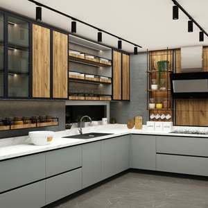 SANTOPOVA Cuisine moderne de style européen de luxe, unités de cuisine personnalisées, armoires murales modernes, armoires murales personnalisées - Product Image 2