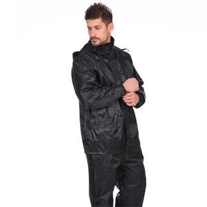 100% Polyester PVC không thấm nước Áo Mưa Quần <span class=keywords><strong>y</strong></span>ếm có dâ<span class=keywords><strong>y</strong></span> đeo trùm đầu áo mưa màu đen áo mưa bán buôn câu cá Golf thiết bị - Product Image 2