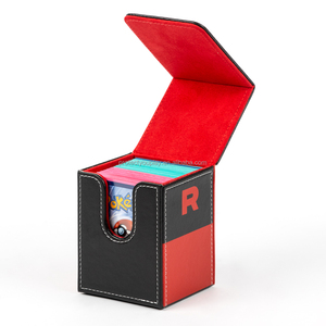 Boîte de rangement personnalisée pour cartes Pokémon Glory of Team Rocket, motif créatif en cuir PU, boîte de rangement pour 100+ cartes Commander - Product Image 6