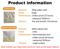 Yurt mongol de luxe pour 4 à 8 personnes, imperméable, pour l'extérieur, 4m, 5m, 6m, double couche, toile Oxford, tente de camping