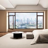 Ventana Abatible de Aluminio LEAWOD, Doble Vidrio Templado con Aislamiento Térmico, Diseño para Casa o Villa