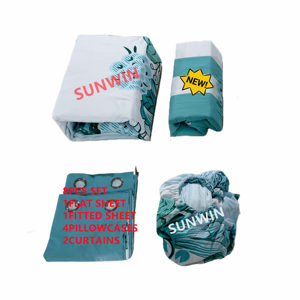 6Pcs Bộ Đồ Giường Bộ Với Phù Hợp Với Rèm Cửa Rèm Cửa Bộ 8 Mảnh Bộ Đồ Giường Trải Giường Bộ Và Tấm Nữ Hoàng Kích Thước Với Rèm - Product Image 1
