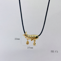 Breloques en laiton plaqué or 18 carats en forme de poisson, avec zircon, différentes tailles, cadeau unisexe