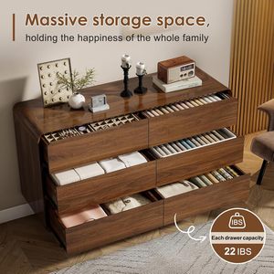 2025 Offre Spéciale Antique Mid Century Modern Wood Commode <span class=keywords><strong>6</strong></span> <span class=keywords><strong>Tiroirs</strong></span> avec Rangement pour Chambre et Couloir Entrée - Product Image 2