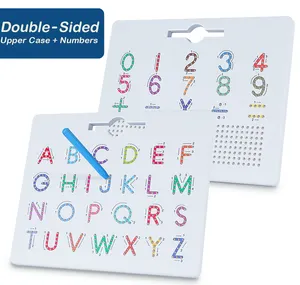 Double-Sided Educational Toy Magnet Drawing Board With Alphabet Letter ABC and Numbers