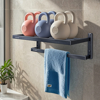 Fiesono accessoires de salle de bain Double couche porte-serviettes salle de bain mural porte-serviettes autoportant pour la maison hôtel