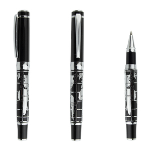 Sang trọng người đàn ông nổi tiếng Quà Tặng con lăn màu đen bóng bút cảm thấy thoải mái kim loại kinh doanh bút - Product Image 2