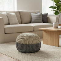 Pouf de sol moderne en tissu tissé à la main de style nordique pour chambre à coucher, coussin de canapé, repose-pieds, tabouret à chaussures amovible