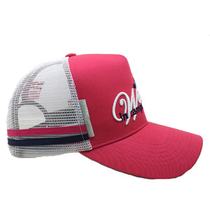 Fabricante de <span class=keywords><strong>Aus</strong></span>, gorra de camionero personalizada de 5 paneles con 2 rayas, bordado, apliques de impresión, logotipo, gorra de malla - Product Image 2