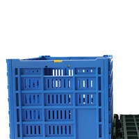 Caisses d'emballage pour légumes en plastique écologiques, pliables, empilables, recyclables, avec mailles ventilées, conteneurs de stockage pliables