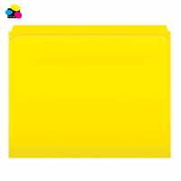 Carpeta de Archivo de Tres Colores, Papel de China, 100% Ecológica, Impresión UV, 100 Unidades/Caja, Corte Recto, Tamaño Carta, Amarilla, 11 Pt
