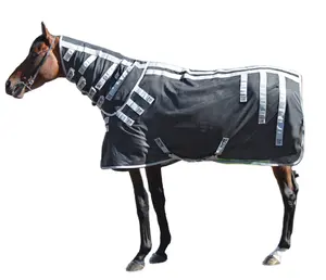 Magni-Teque de malla equina profesional (con cubierta para el cuello) Alfombra de caballo magnética hoja de caballo