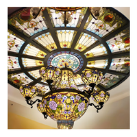 Dôme en verre massif personnalisé en usine en Chine, vitrail pour plafond d'église, hôtel, villa, maison ou décoration extérieure