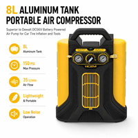 Motor BLDC dengan Tangki Aluminium 8L Kompresor Udara Portabel Bertenaga Baterai DC56V Pompa Udara untuk Semua Peralatan Pneumatik Sehari-hari