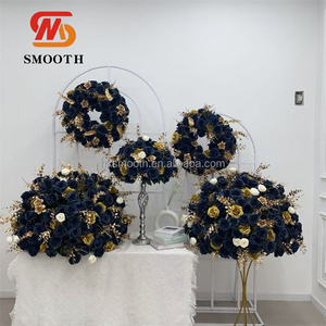 Ramo Floral de Rosas Artificiales de Seda Azul Real, para Centros de Mesa de Boda, Venta al Por Mayor - Product Image 5