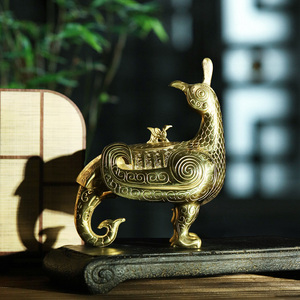 Contenitore Ornamentale in Ottone a Forma di Uccello, Stile <span class=keywords><strong>Antico</strong></span> Cinese di Lusso, Collezione Artistica Creativa - Product Image 3