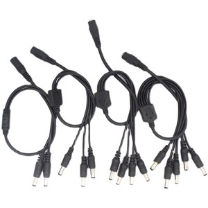 2合1 5*2.5mm 直流铜质电源线延长线 PVC 电线，适用于经认证的 12V 监控公/母连接器电站 - Product Image 2