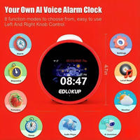 Jam Alarm Anak AI Digital Kontrol Suara Cerdas Asisten Tidur dengan Suara Alam Putih Proyeksi Prakiraan Cuaca dan Obrolan