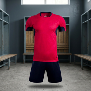 Men's Red Soccer Jersey Set Short Sleeve Crew Neck Moisture Wicking Breathable Quick Dry Polyester Athletic Fit All Seasons - Product Image 3