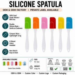LA Custom Logo Mini Food Grade Silicone Split Spatula Small Two-Piece Cake Cream Scraper Jam Butter Spreader OEM ODM - Product Image 1