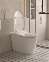 Inodoro inteligente de nuevo diseño con lavado frontal para mujer, juego de inodoro de WC inteligente de forma curva elegante con control remoto inalámbrico, nuevo diseño, 2017