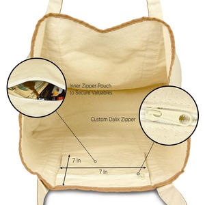 Large Waterproof <b>Canvas</b> <b>Bag</b> with Zipper & Open Closure-Fashion Design Generous Size for Daily Use - Product Image 3