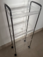 Chariot de rangement multi-niveaux en plastique transparent, mobile, pour la conservation de collations en location automobile, avec logo personnalisé