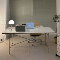 Table de conférence moderne et contemporaine pour grandes entreprises, bureau de négociation long, bureau d'ordinateur, bureau d'étude et de séjour en bois et métal