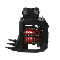 Godet de criblage hydraulique anti-colmatage robuste avec tambour rotatif, monté sur excavatrice pour le criblage en carrière, l'exploitation minière et la voirie