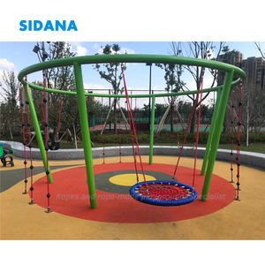 Siège de balançoire pour enfants en filet de corde rond de 100 cm avec certificat TÜV pour les aires de jeux publiques - Product Image 2