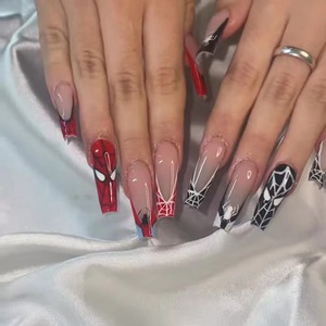 Suministros para <span class=keywords><strong>uñas</strong></span> Productos <span class=keywords><strong>de</strong></span> belleza Prensa en las <span class=keywords><strong>uñas</strong></span> Venta al por mayor Ballet largo <span class=keywords><strong>Halloween</strong></span> Spider Man Usable Puntas <span class=keywords><strong>de</strong></span> <span class=keywords><strong>uñas</strong></span> acrílicas artificiales - Product Image 1