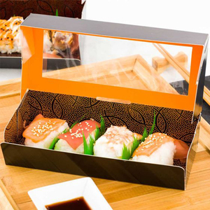 Custom To Go Take out Away Takeaway Japanese Sushi Packaging Food Grade Disposable Recycled Brown Kraft Paper Box For Restaurant