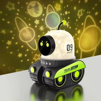 Projecteur de voiture robot pour décoration de fête à domicile, lumière nocturne 360 °   Projecteur de lumière LED rotatif à 6 films Robot Galaxy Lampe LED pour enfants