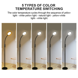 Lampe de sol LED EGH, design moderne et simple, pliable, 6 niveaux de luminosité, antidérapante, 12V 16W 500LM, blanc/<span class=keywords><strong>noir</strong></span> - Product Image 5