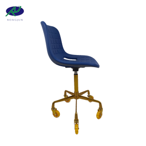 Silla de Barbería, Hospital, Médica, Antiestática, con Respaldo de PU, Altura Ajustable, Giratoria, con Ruedas de PU, Industrial, de Laboratorio, Azul - Product Image 2