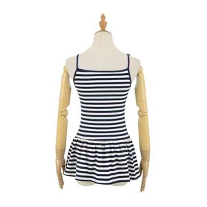 Collection d'été – Robe bustier rayée ajustée pour femme, style européen décontracté, en mousseline naturelle unie, respirante - Product Image 3